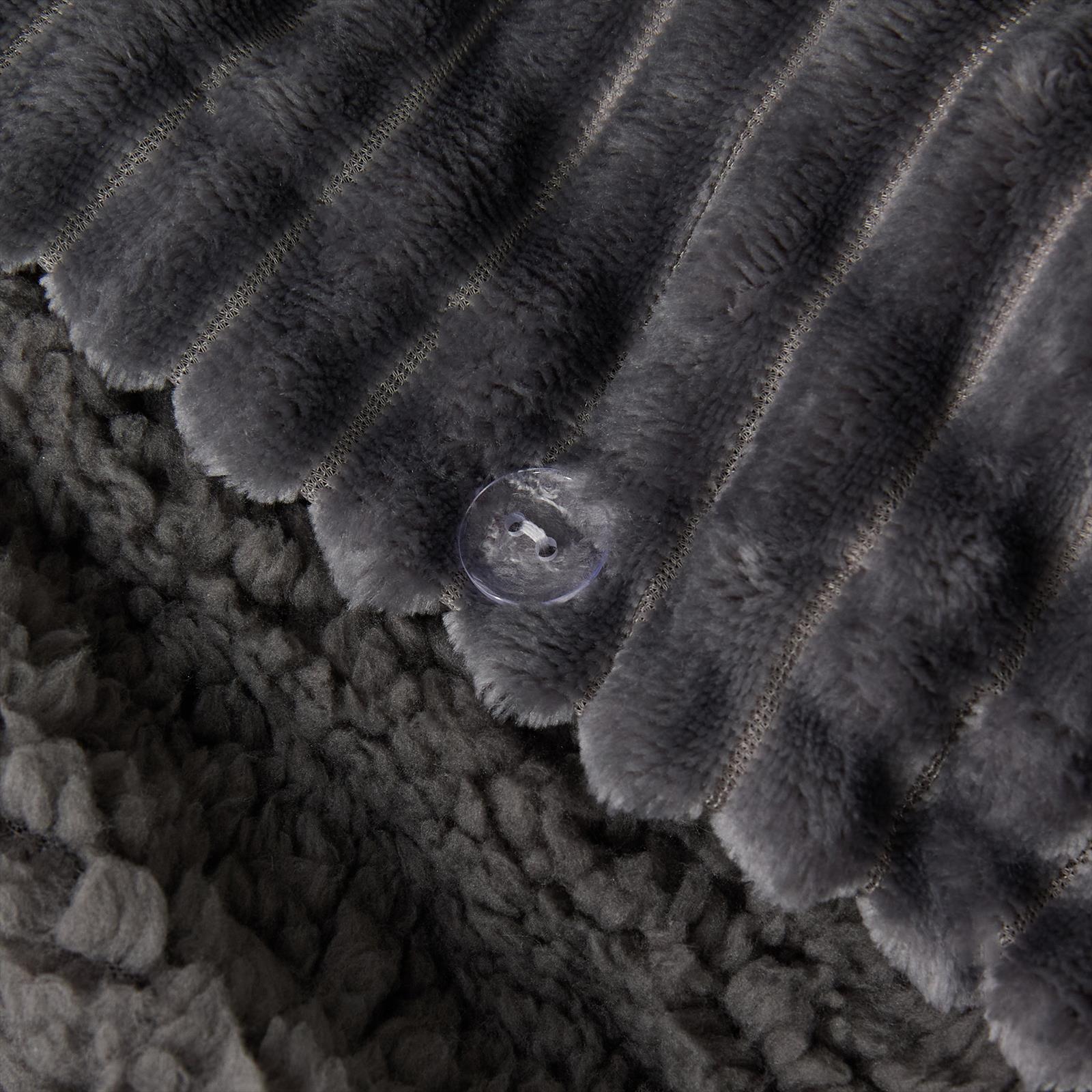 OHS Ribbed Fleece Duvet Cover Set Sherpa Reverse Thermal Supersoft Bedding