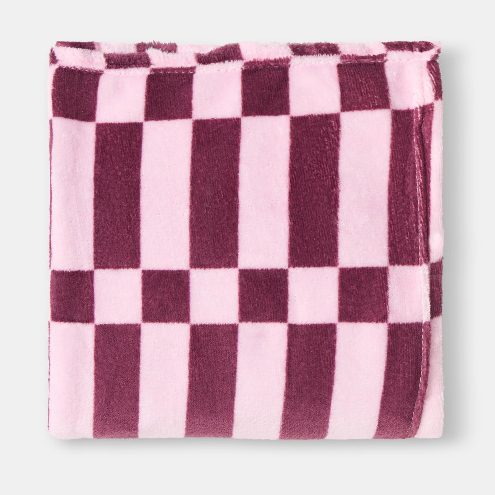 OHS Checkerboard Throw Ultra Soft Blanket Flannel Lightweight Bedspread