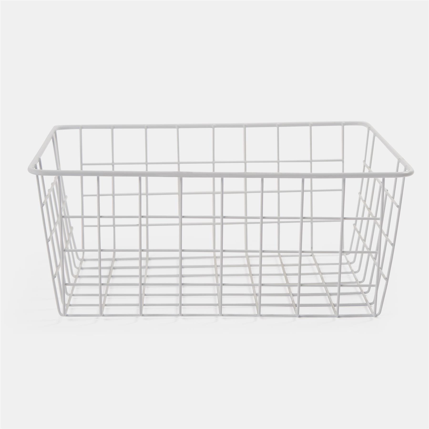 Wire Storage Basket Organiser Tidy Clothing Towel Holder Space Saving Solution