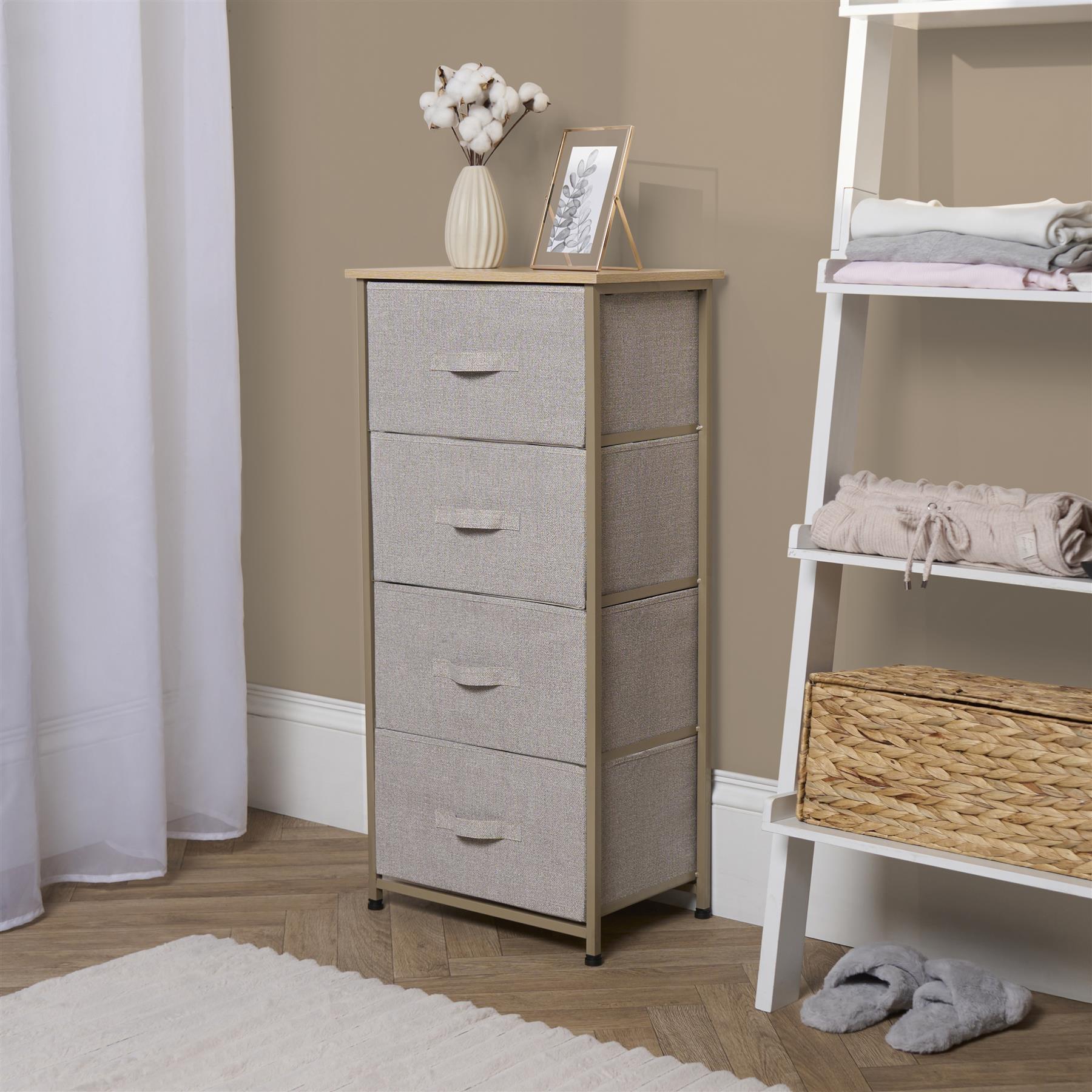Fabric Cabinet Bedside 2/3/4 Drawers Storage Unit Clothes Shoes Home Organiser - Picture 66 of 94