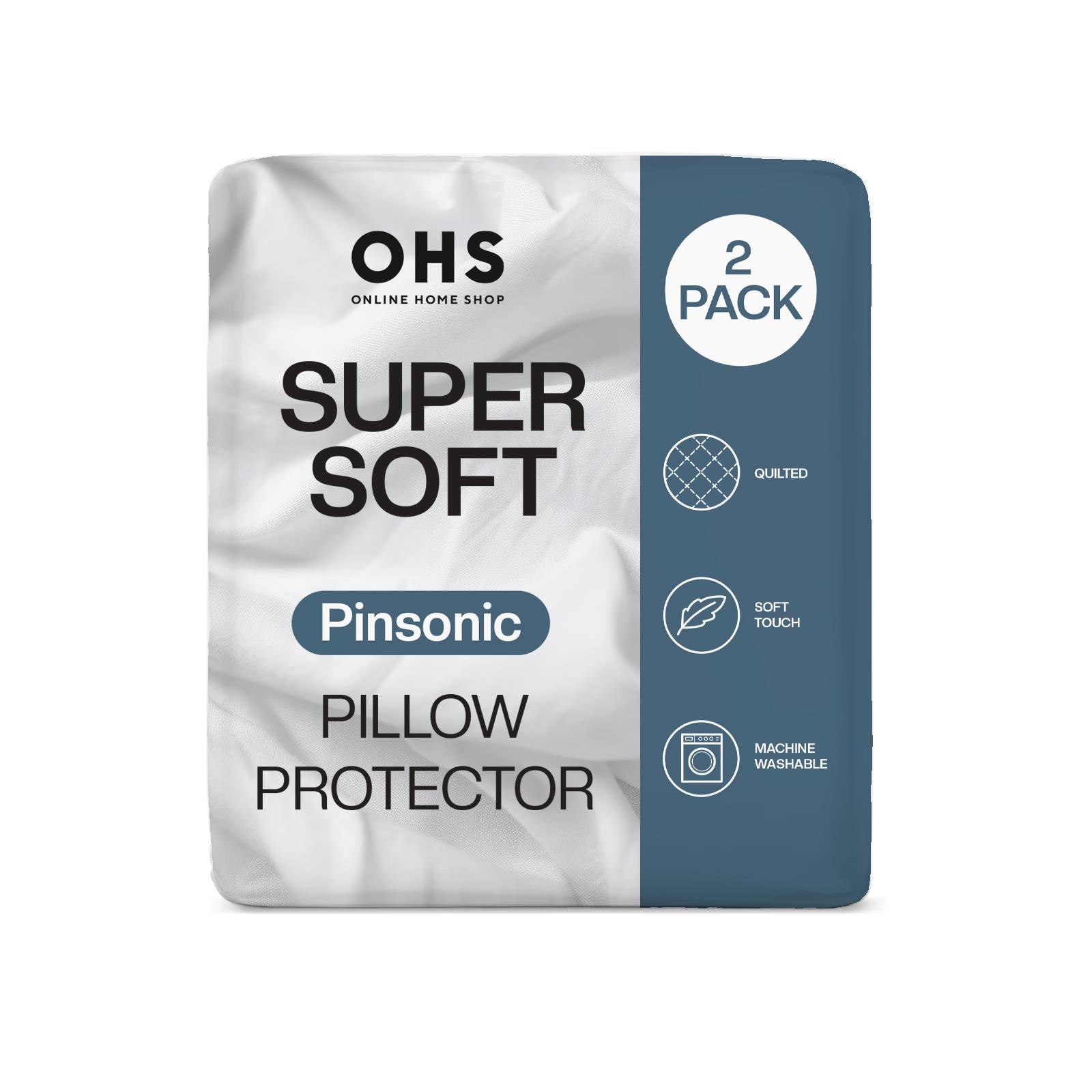 Pillow Protector Cases Soft Touch Cushion Cover 2 Pack Pinsonic Quilted Set Pair