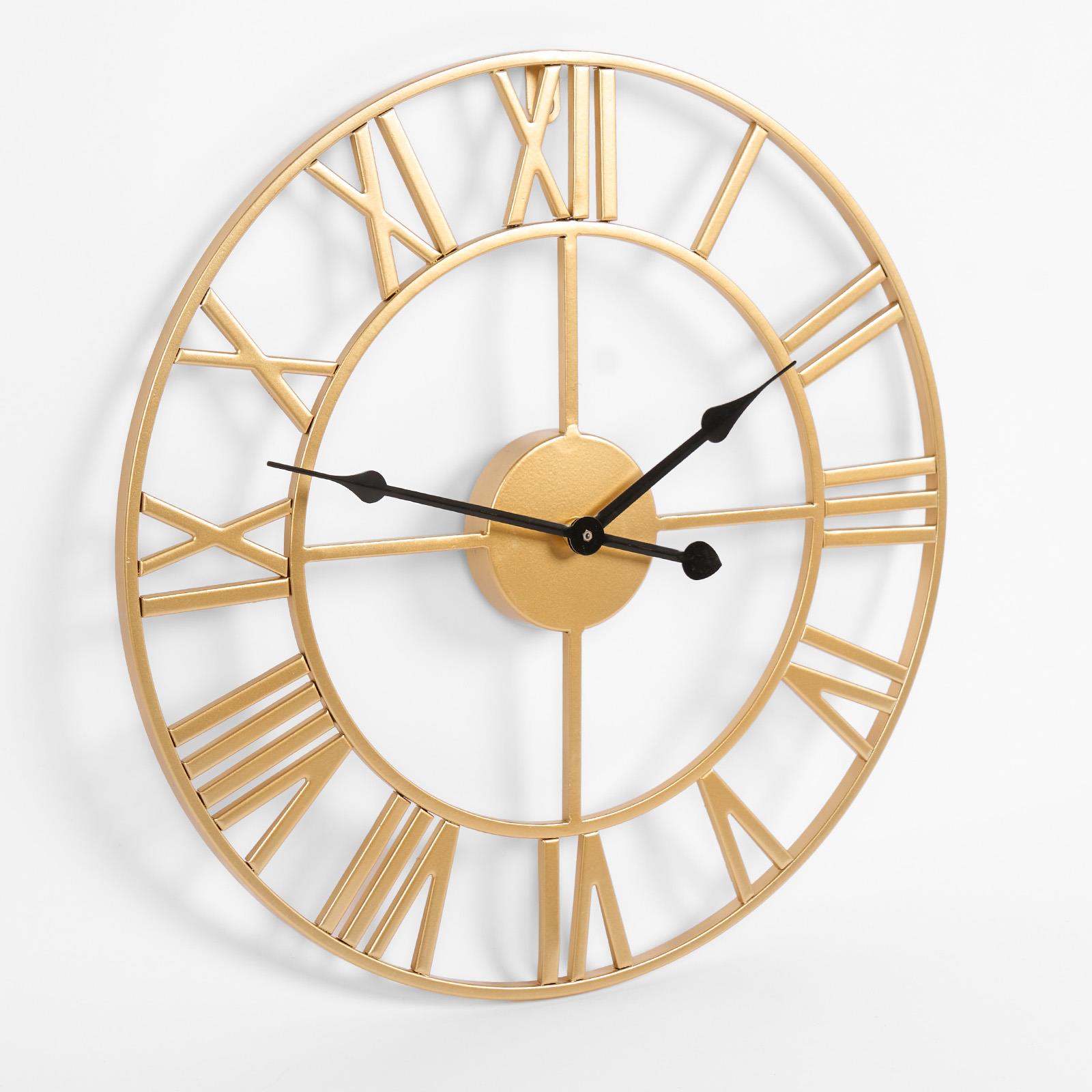 Large Wall Clock Roman Numerals Skeleton Big Open Round Face Living Room Kitchen - Picture 13 of 23