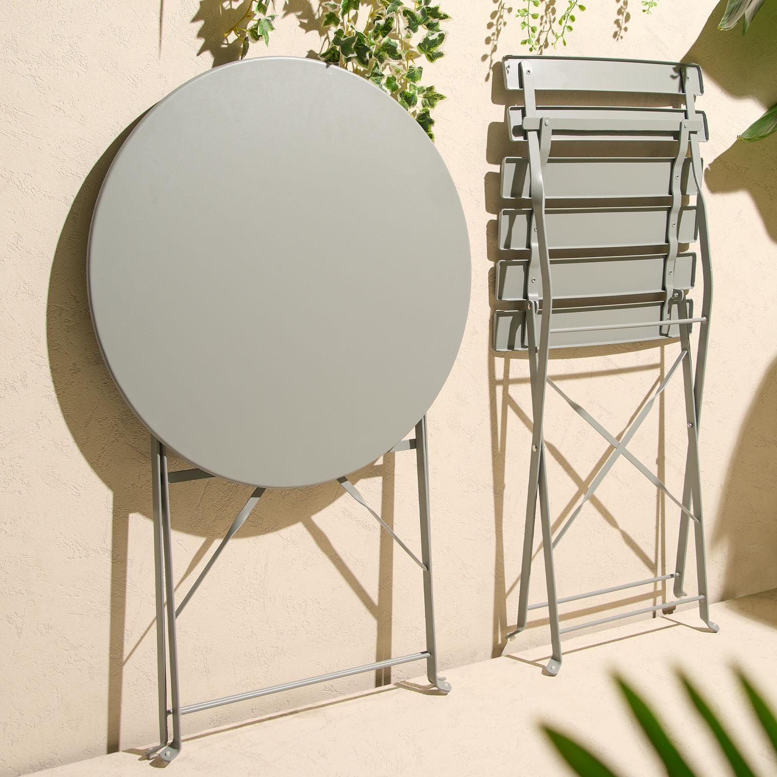 Outdoor Garden Furniture Patio Balcony Bistro Set Metal Table Chair Folding 3 PC - Picture 13 of 31