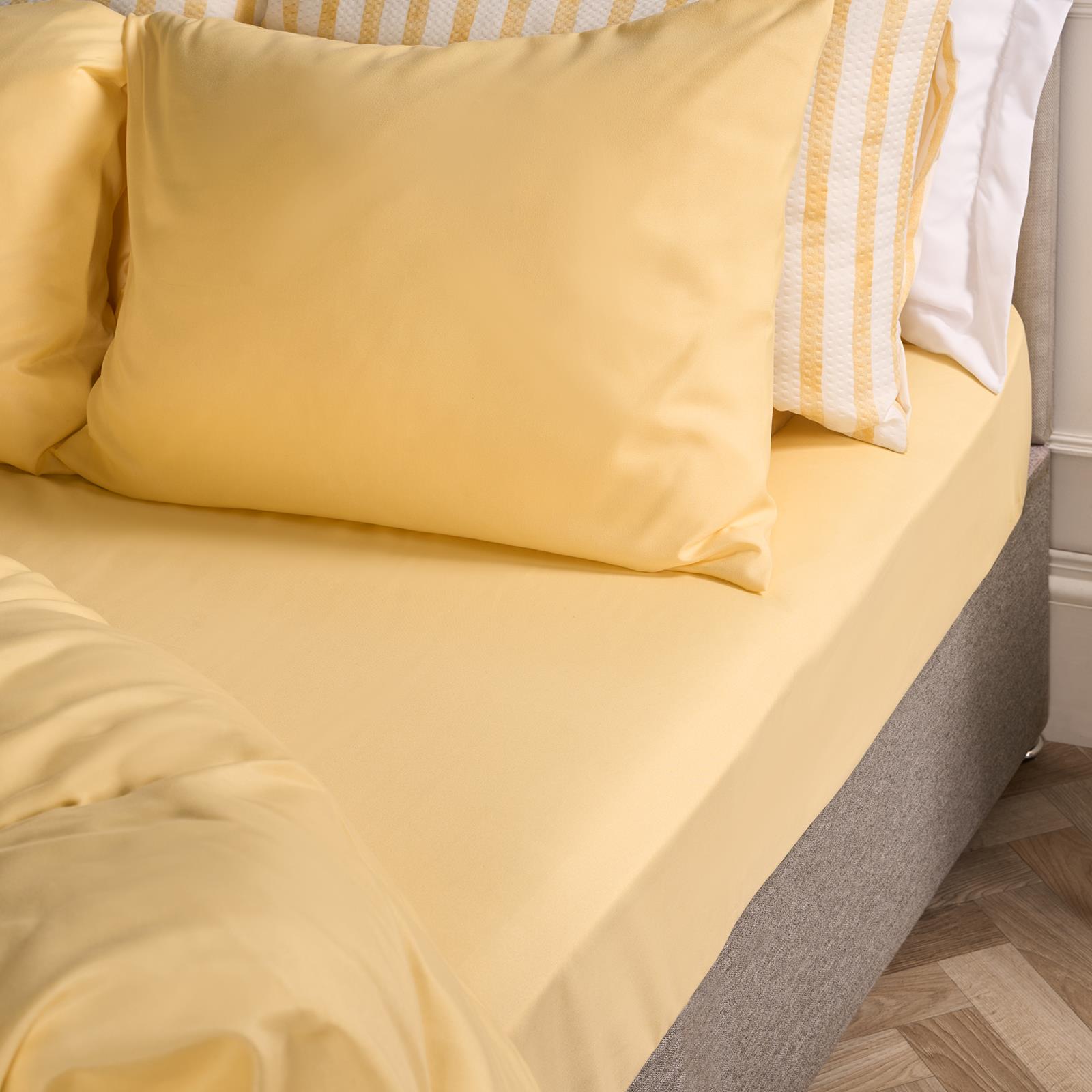 OHS Plain Duvet Cover & Pillowcase Reversible Bedding Set OR Fitted Sheet
