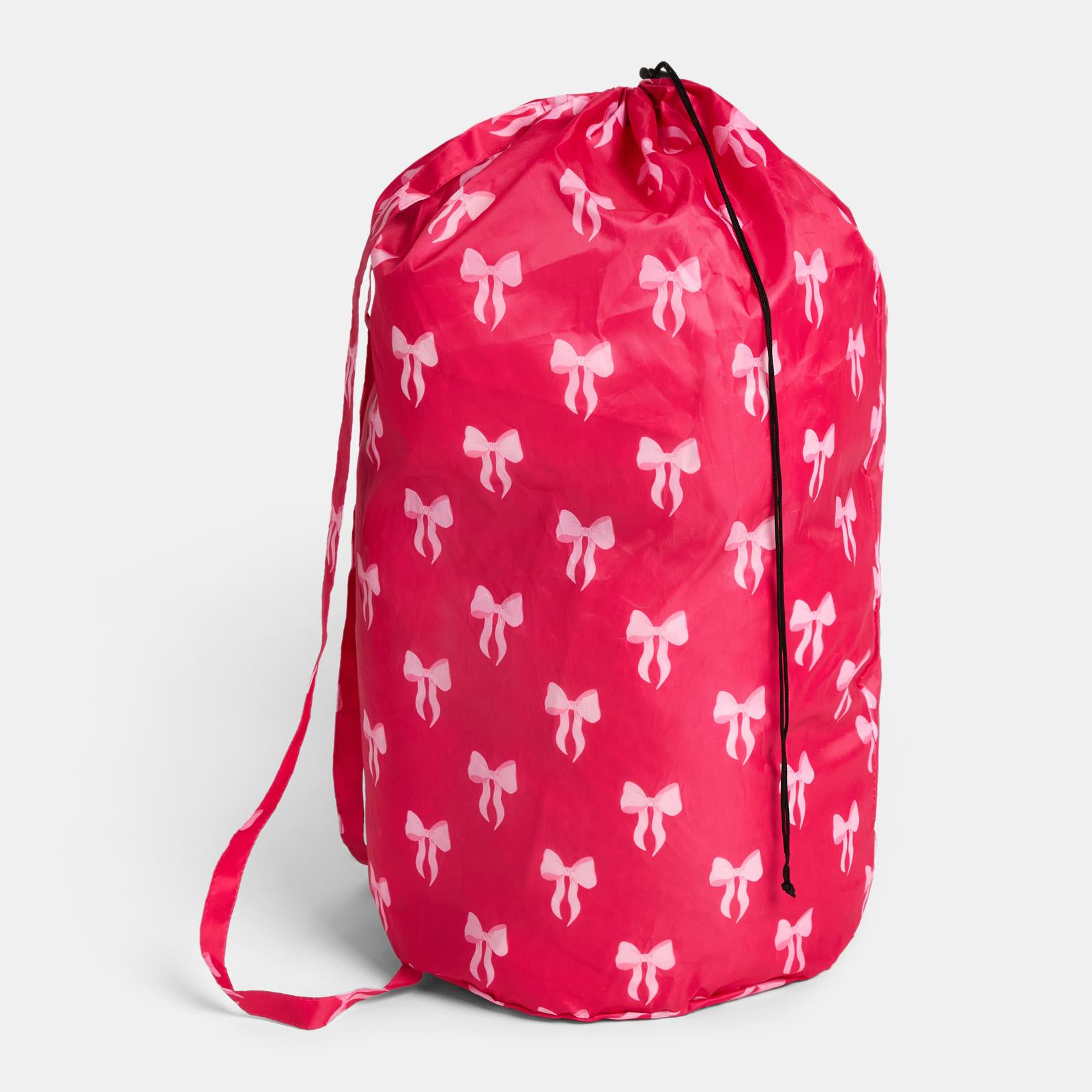OHS Drawstring Laundry Bag Printed Travel Washing Backpack Lightweight Hamper
