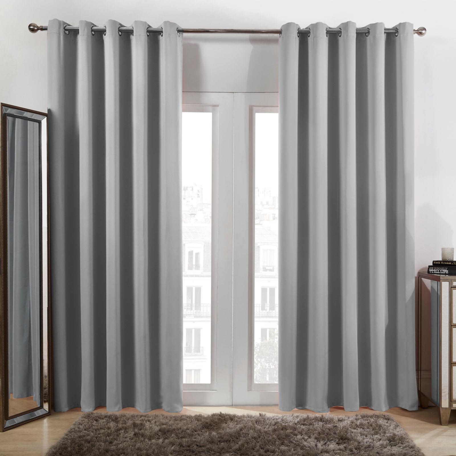 Dreamscene Eyelet Blackout Curtains PAIR of Thermal Ring Top Ready Made
