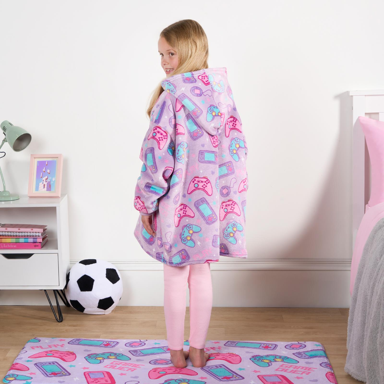 Kids Hoodie Blanket Oversized Sherpa Fleece Jumper Sweatshirt Soft Warm Throw - Picture 59 of 169
