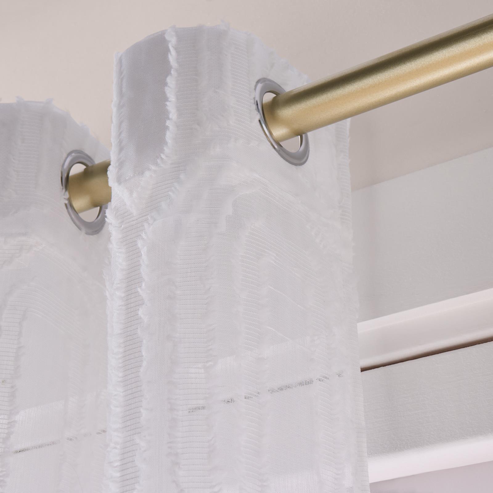 OHS Tufted Arches Voile Net Curtains Pair of 2 Window Panels Slot Top Set
