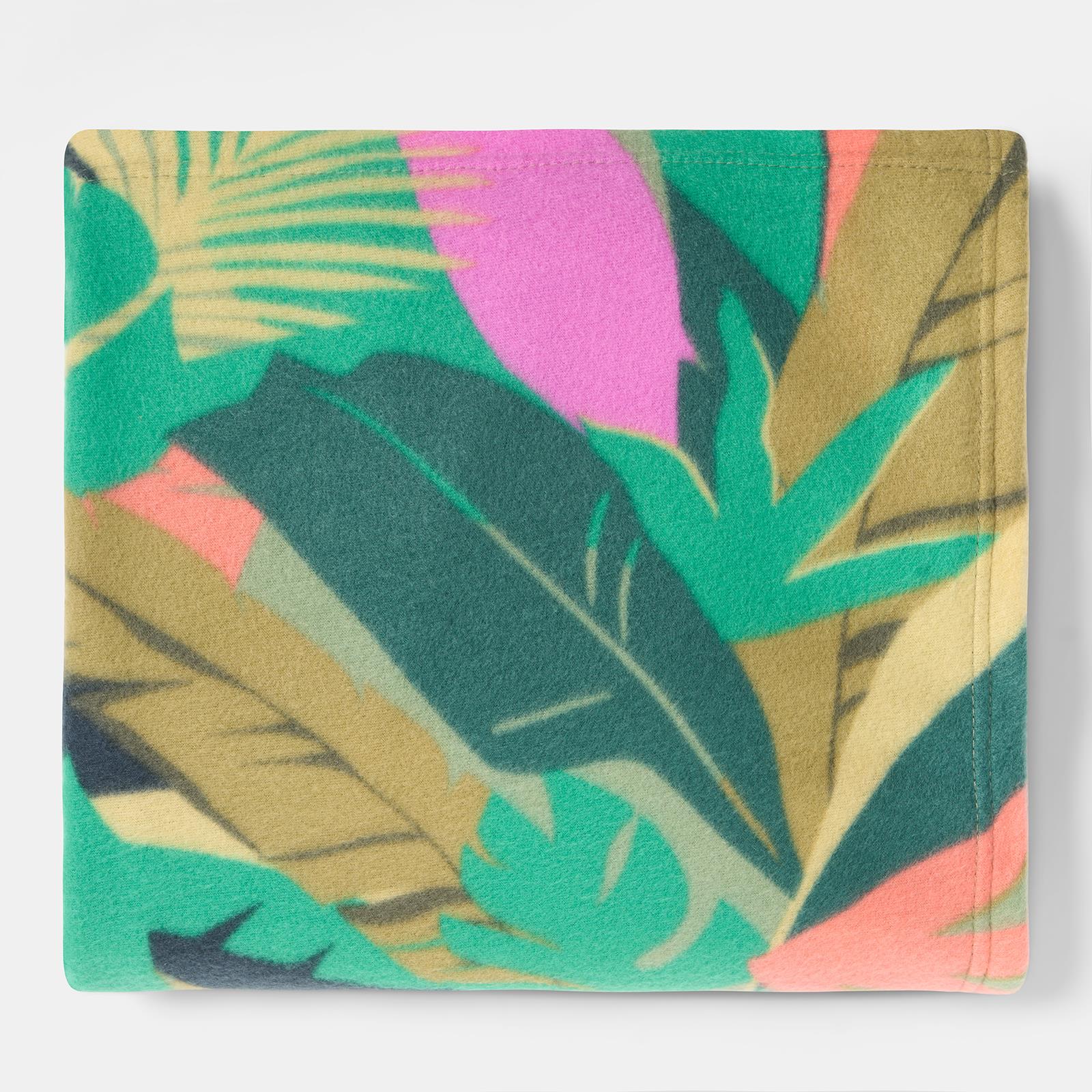 OHS Tropical Print Throw Soft Blanket Polar Fleece Lightweight Bedspread