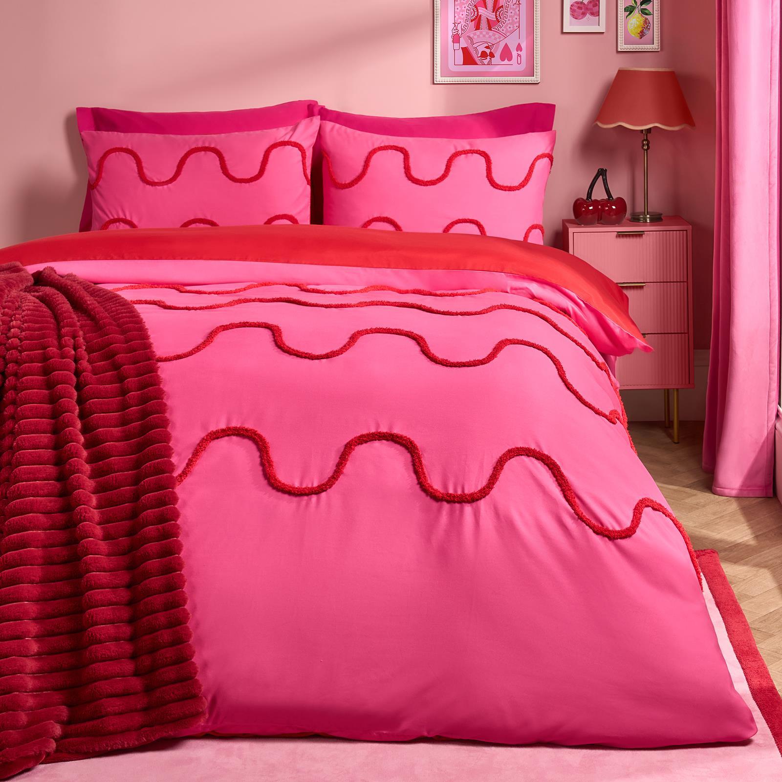 OHS Tufted Wave Bedding Set Soft Modern Duvet Cover with Pillowcase