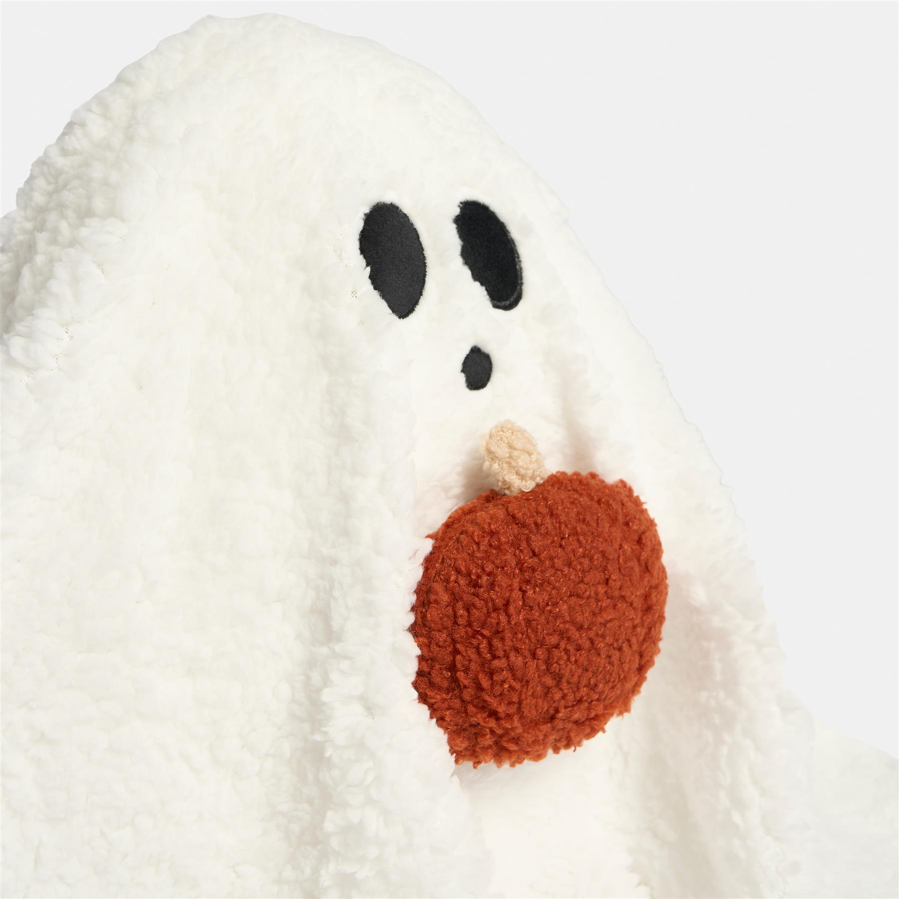OHS Gilbert the Ghost Cushion Halloween Novelty Fleece Decorative Scatter Pillow