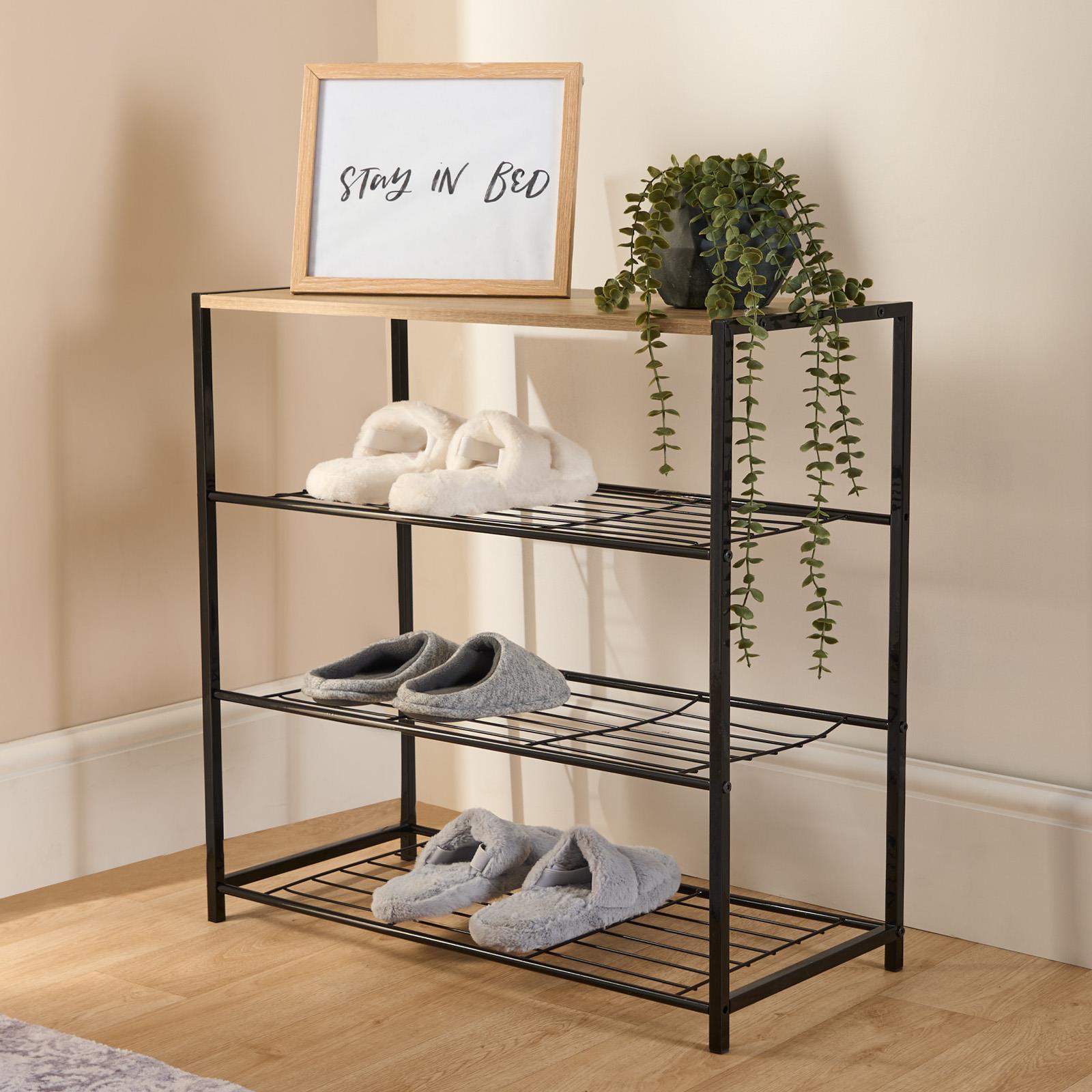 OHS Manhattan Shelf Storage 4 Tier Shoe Organiser Unit Hallway Office Home