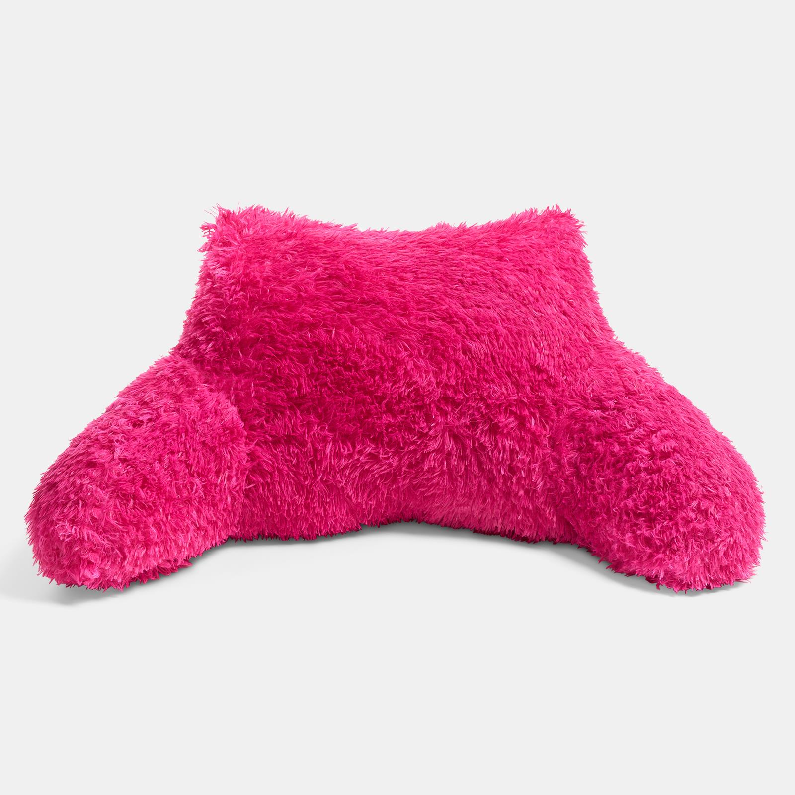 OHS Fluffy Cuddle Cushion Reading Pillow with Arms Lumbar Bed Chair