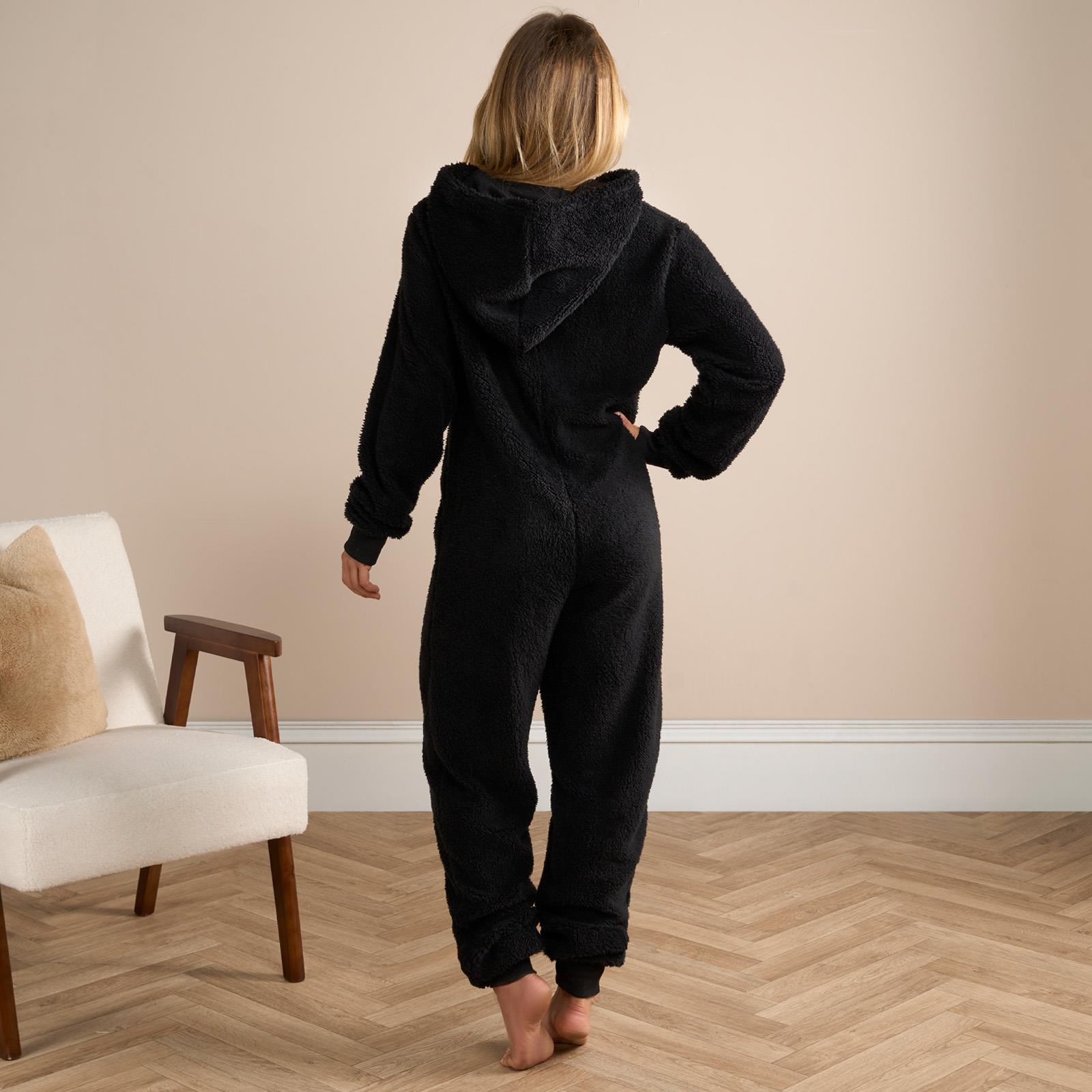 OHS Teddy Fleece 1Onesie Jumpsuit Hoodie Adults Zip Sleep Pyjamas Warm Nightwear - Picture 4 of 18