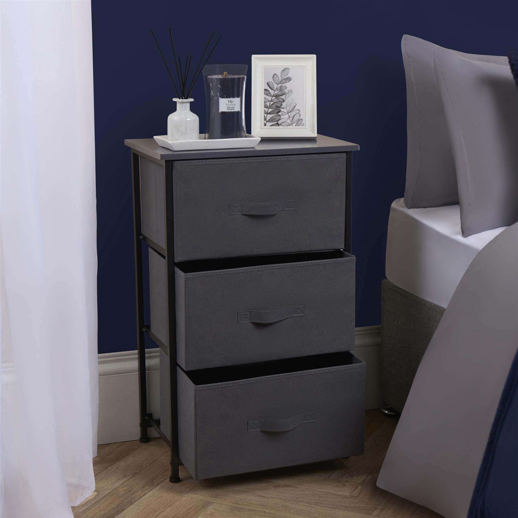 Fabric Cabinet Bedside 2/3/4 Drawers Storage Unit Clothes Shoes Home Organiser - Picture 56 of 94