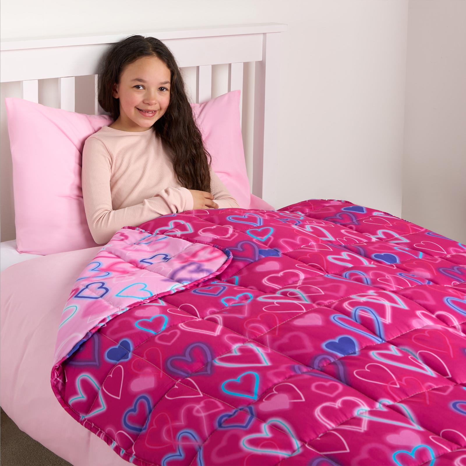 Kids Weighted Blanket Heart Sleep Anxiety Soft Sensory Heavy Sofa Bed Throw 3kg