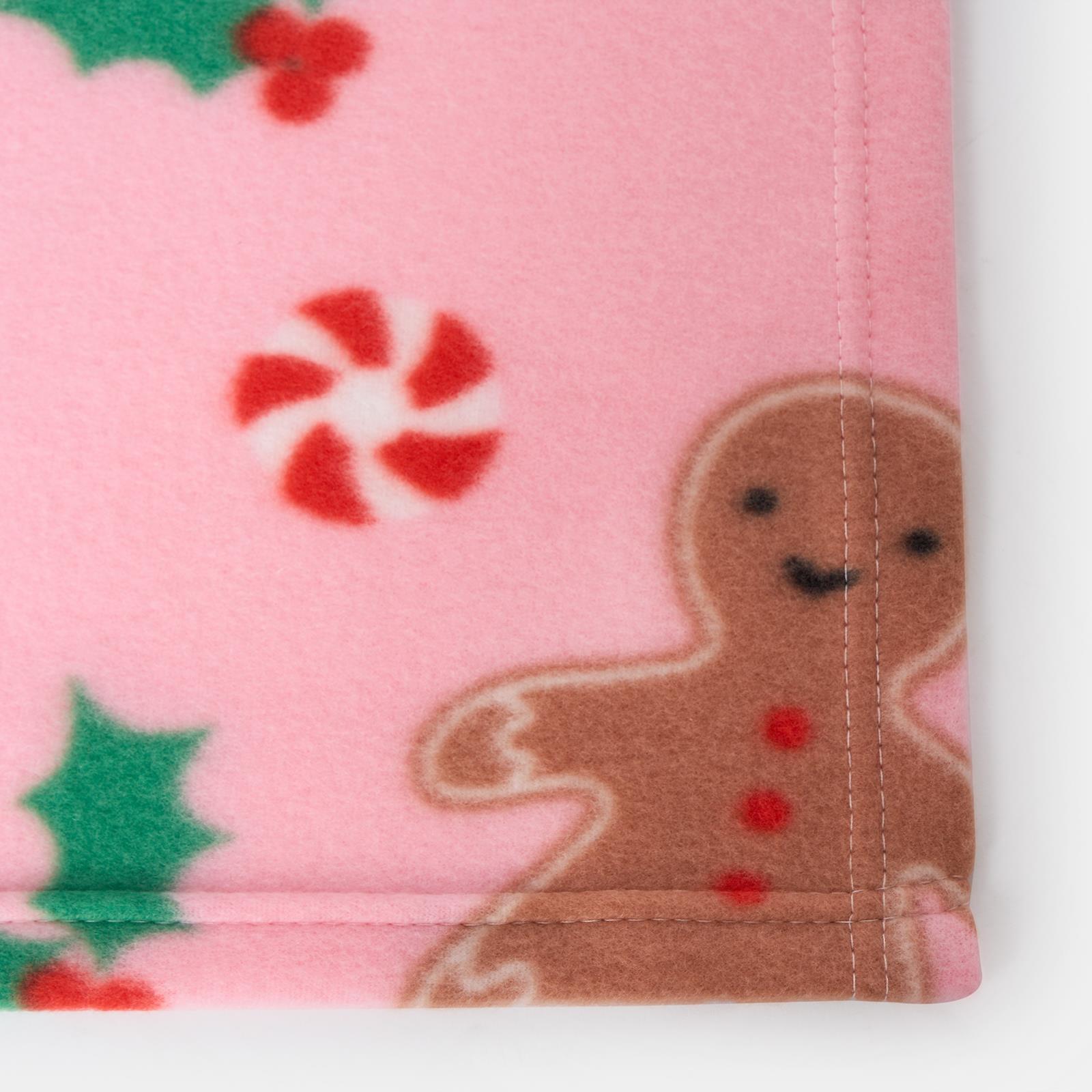 OHS Xmas Throw Blanket Gingerbread Man Soft Warm Travel Foldable Blanket