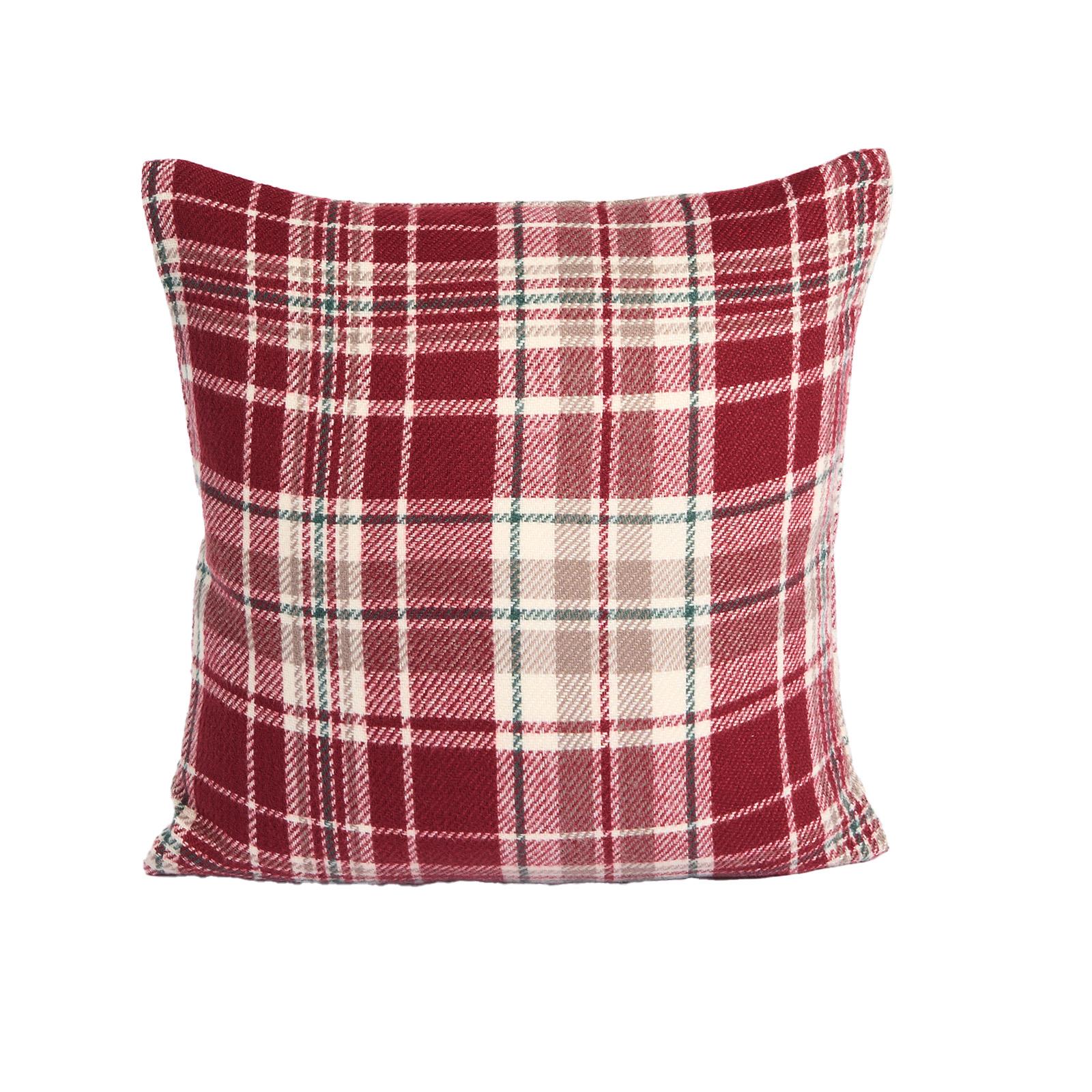 Woven Check Cushion Covers Tartan Pack of 2/4 Filled Case Pad Set 18