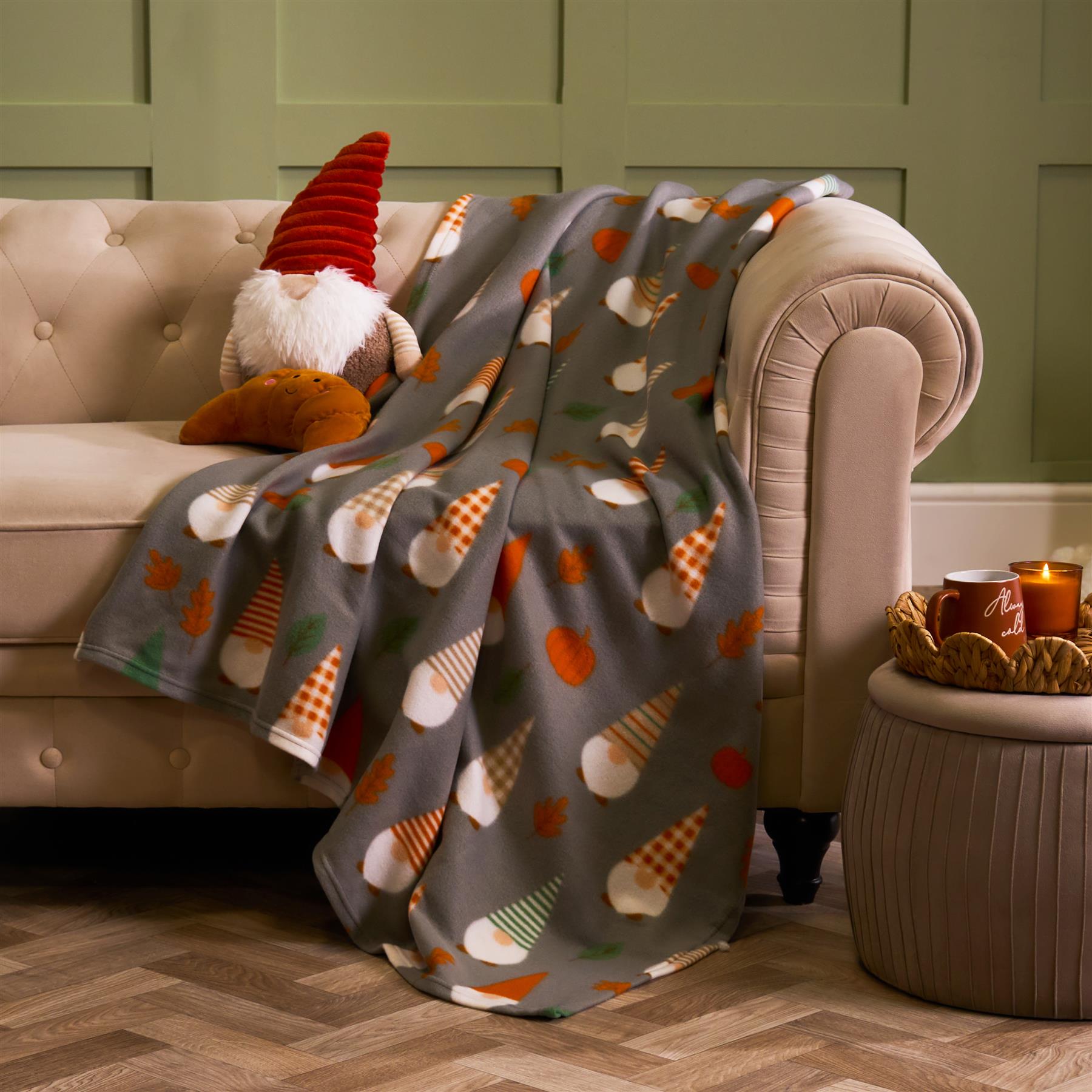 OHS Autumnal Halloween Throw Soft Polar Fleece Novelty Blanket Thermal Bedspread