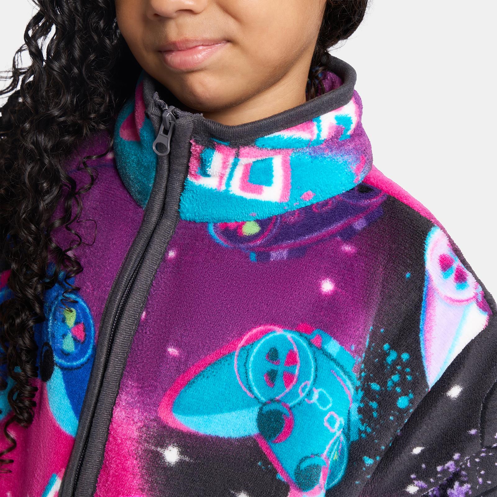 OHS Half Zip Hoodie Kids Print Oversized Sherpa Jumper Pullover Sweatshirt