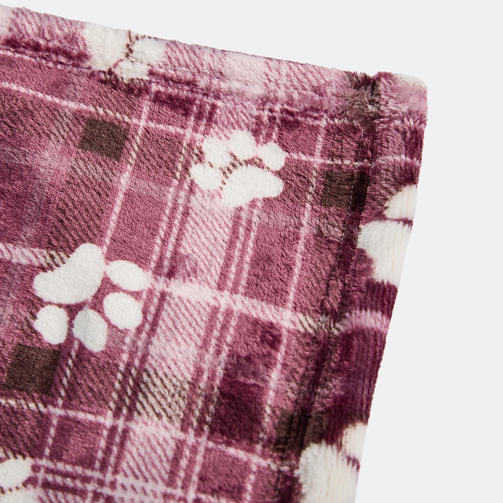 OHS Printed Pet Blanket Reversible Sherpa Fleece Dog Cats Thermal Calming Throw