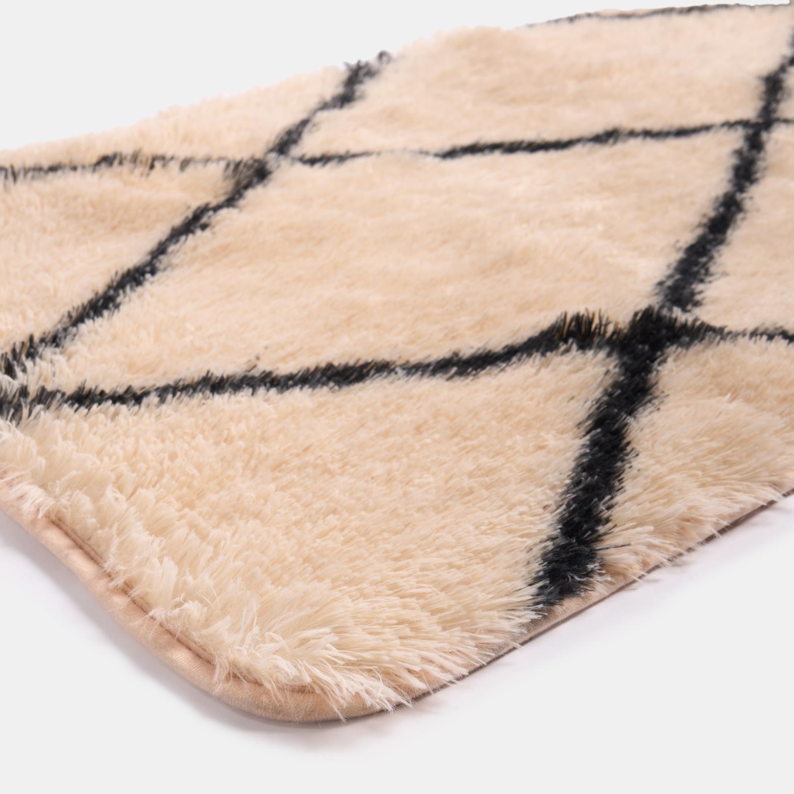 OHS Diamond Check Rug Non Slip Fluffy Soft Luxury Floor Carpet Hallway Runner