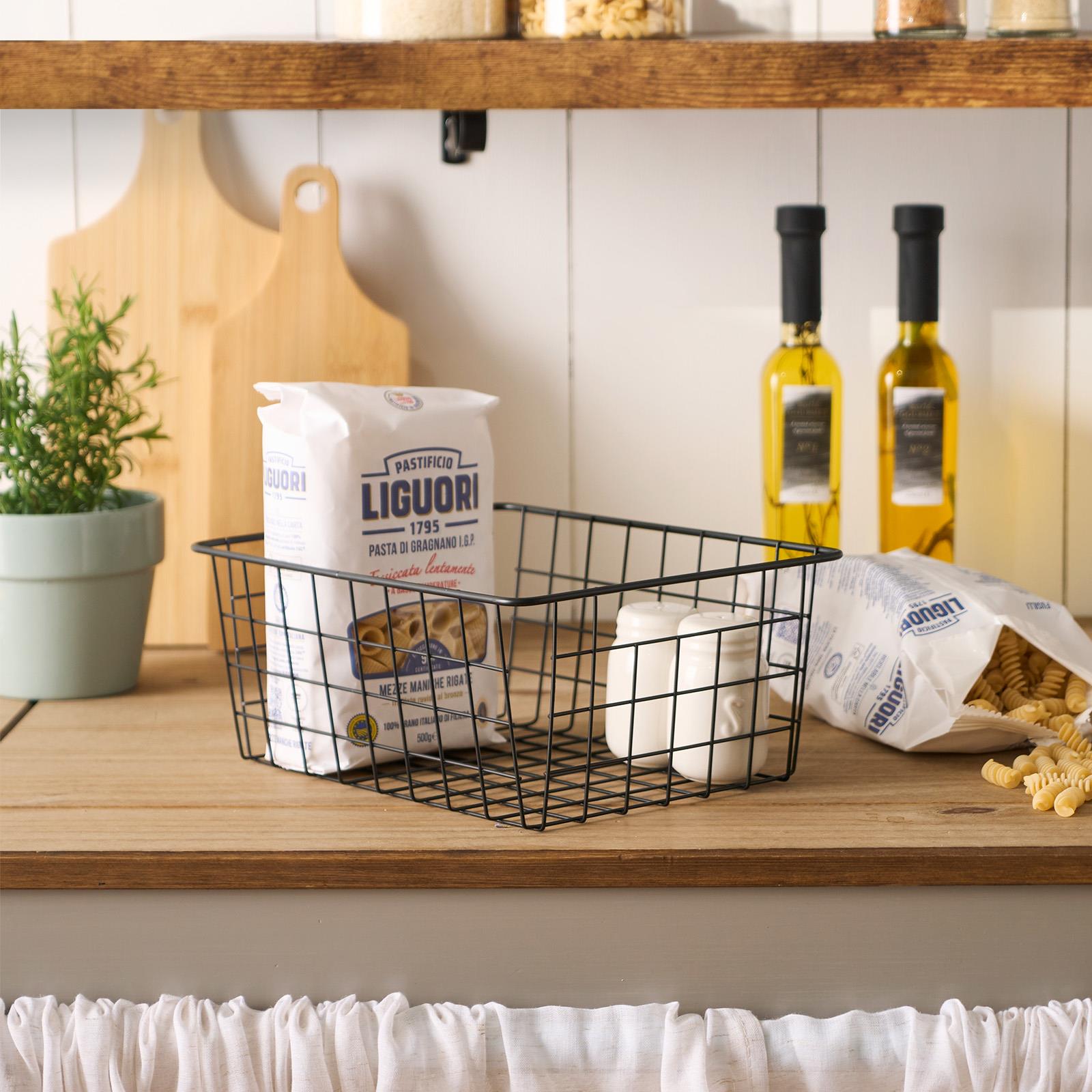 Wire Storage Basket Organiser Tidy Clothing Towel Holder Space Saving Solution