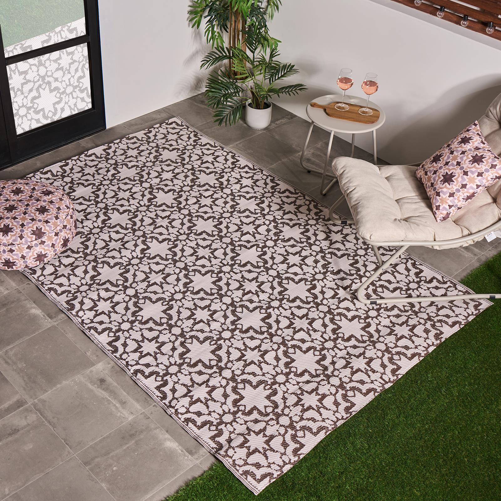 OHS Tiles Print Garden Rug Outdoor Waterproof Area Mat Patio Decor