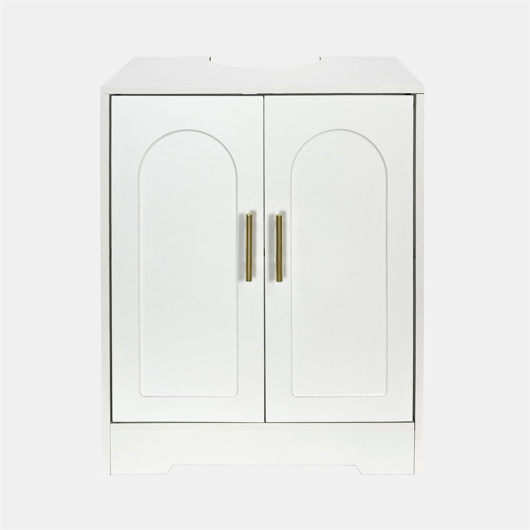 OHS Arch Under Sink Bathroom Cabinet with 2 Doors Wooden Under Basin Storage