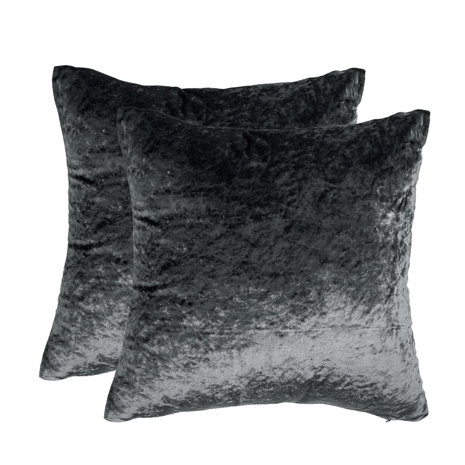 Sienna Cushion Covers Crushed Velvet Luxury Pack of Filled Insert Pad, 45 x 45cm