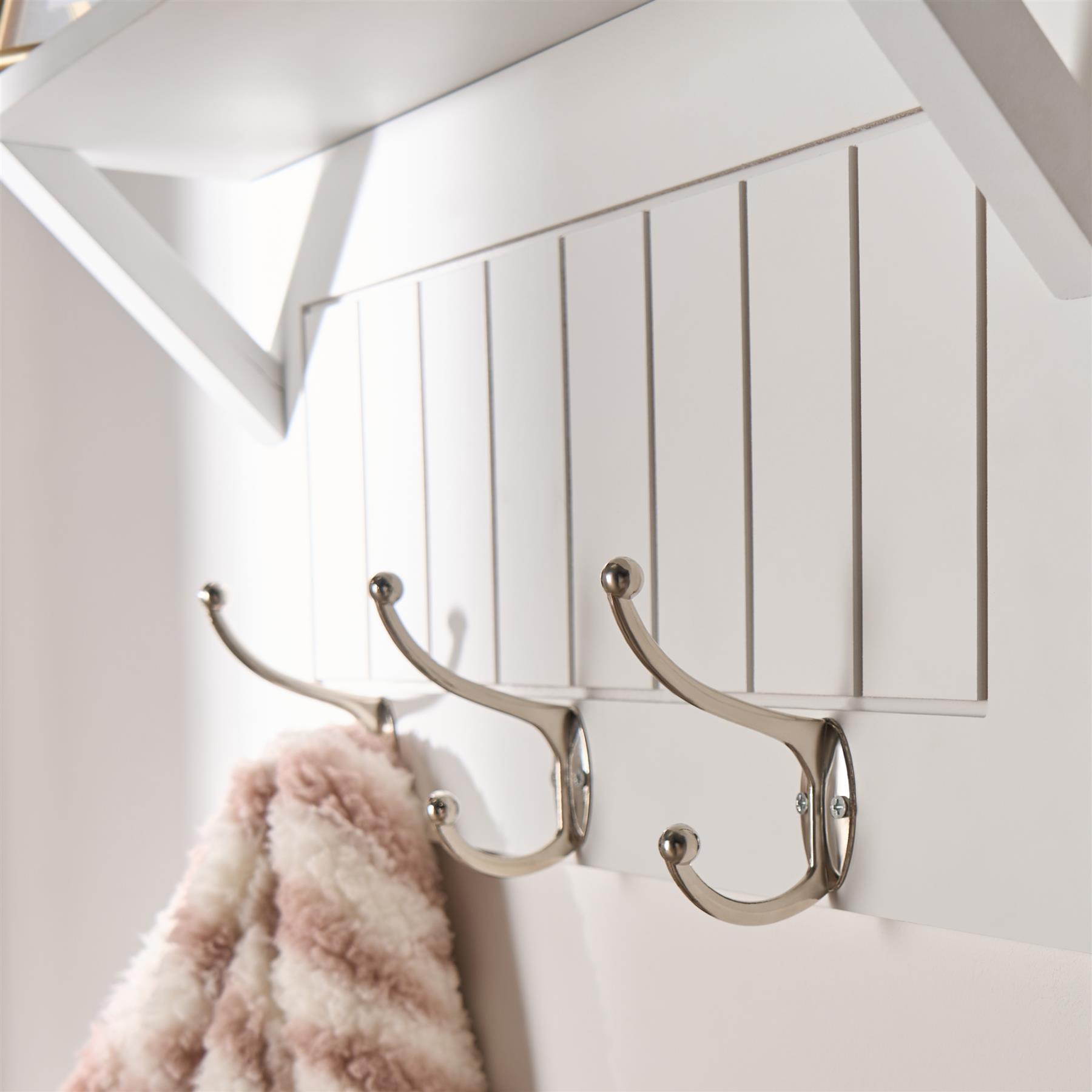 OHS Coat Rack Wall Mounted Shelf Engineered Wood Floating Display Unit