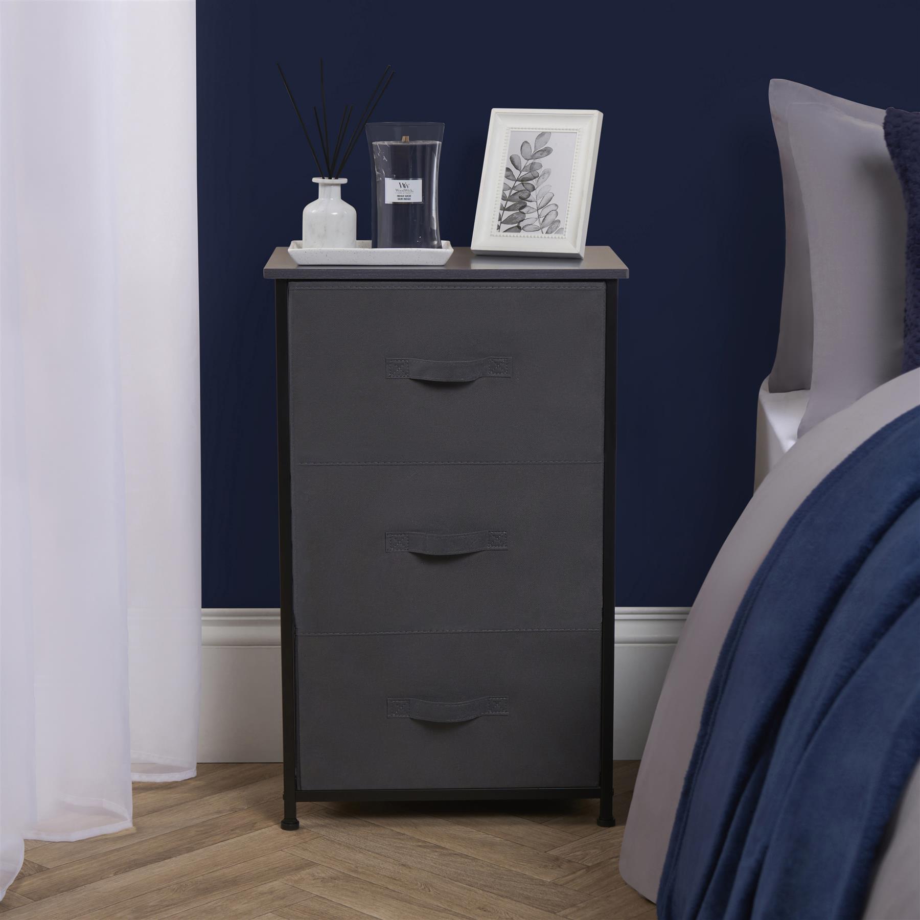 Fabric Cabinet Bedside 2/3/4 Drawers Storage Unit Clothes Shoes Home Organiser - Picture 55 of 94