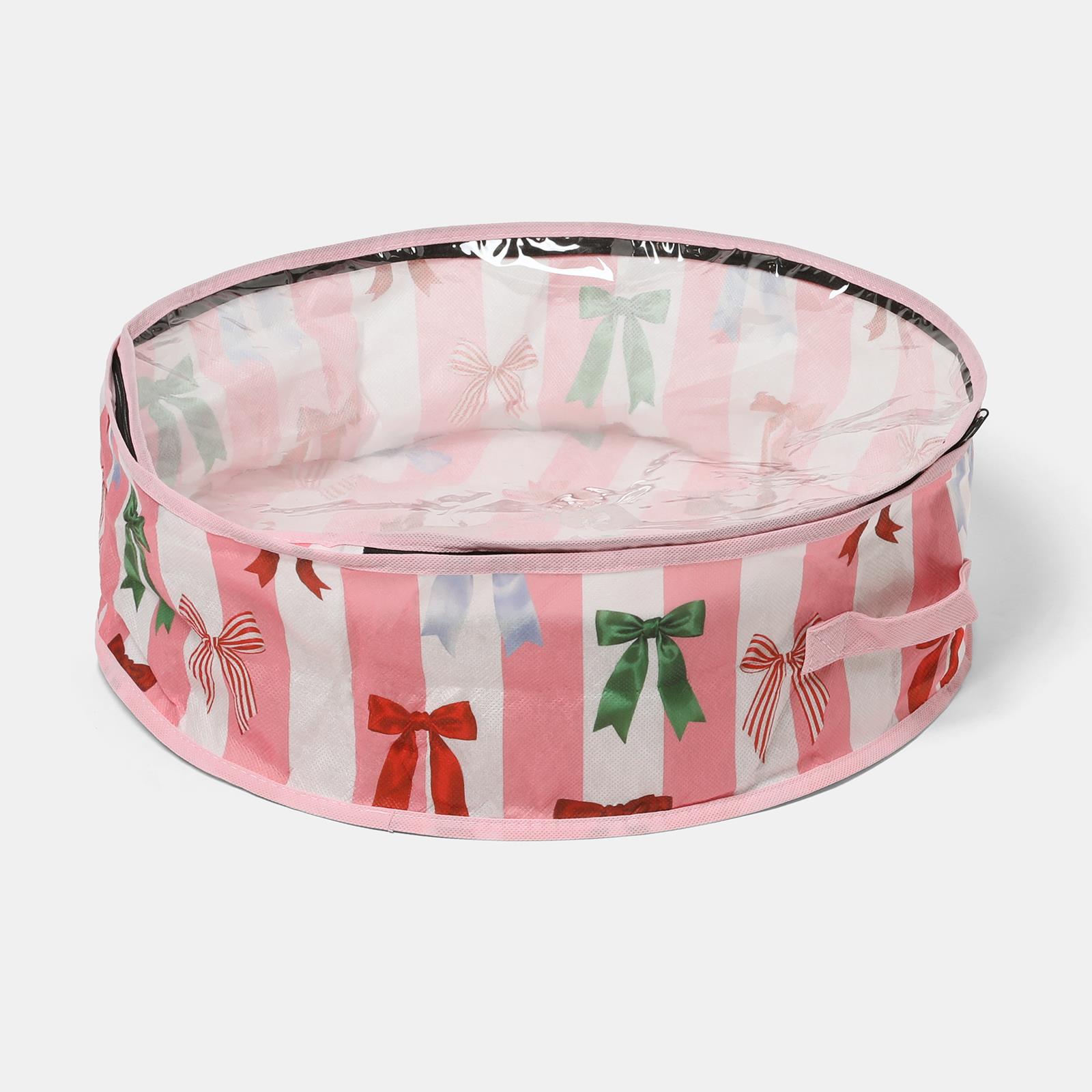 OHS Wreath Storage Bag Plain Printed Xmas Festive Decoration Holder Organiser