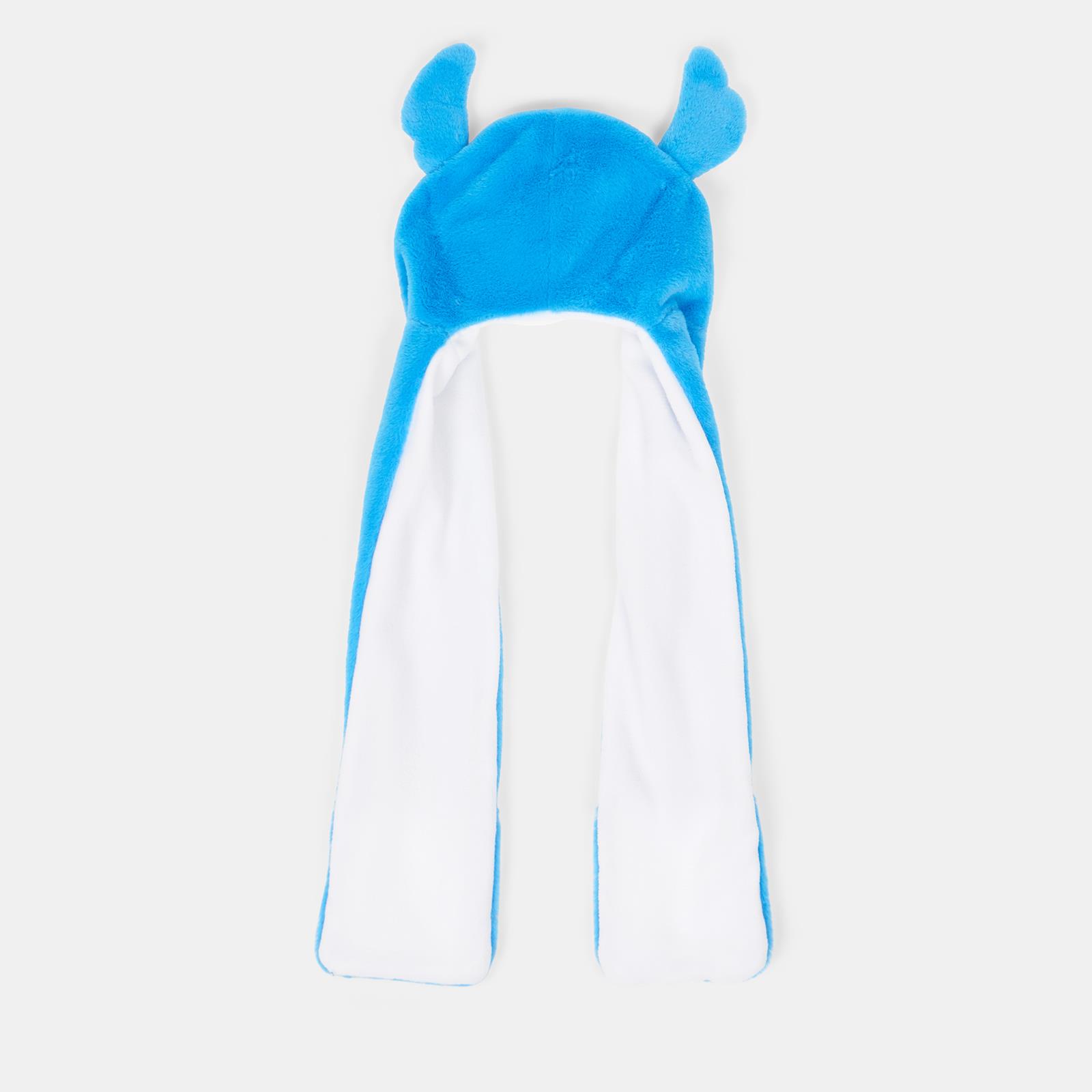 OHS x Stitch Kids Hooded Scarf Novelty Fleece Pocket Winter Wrap Hand Warmer 