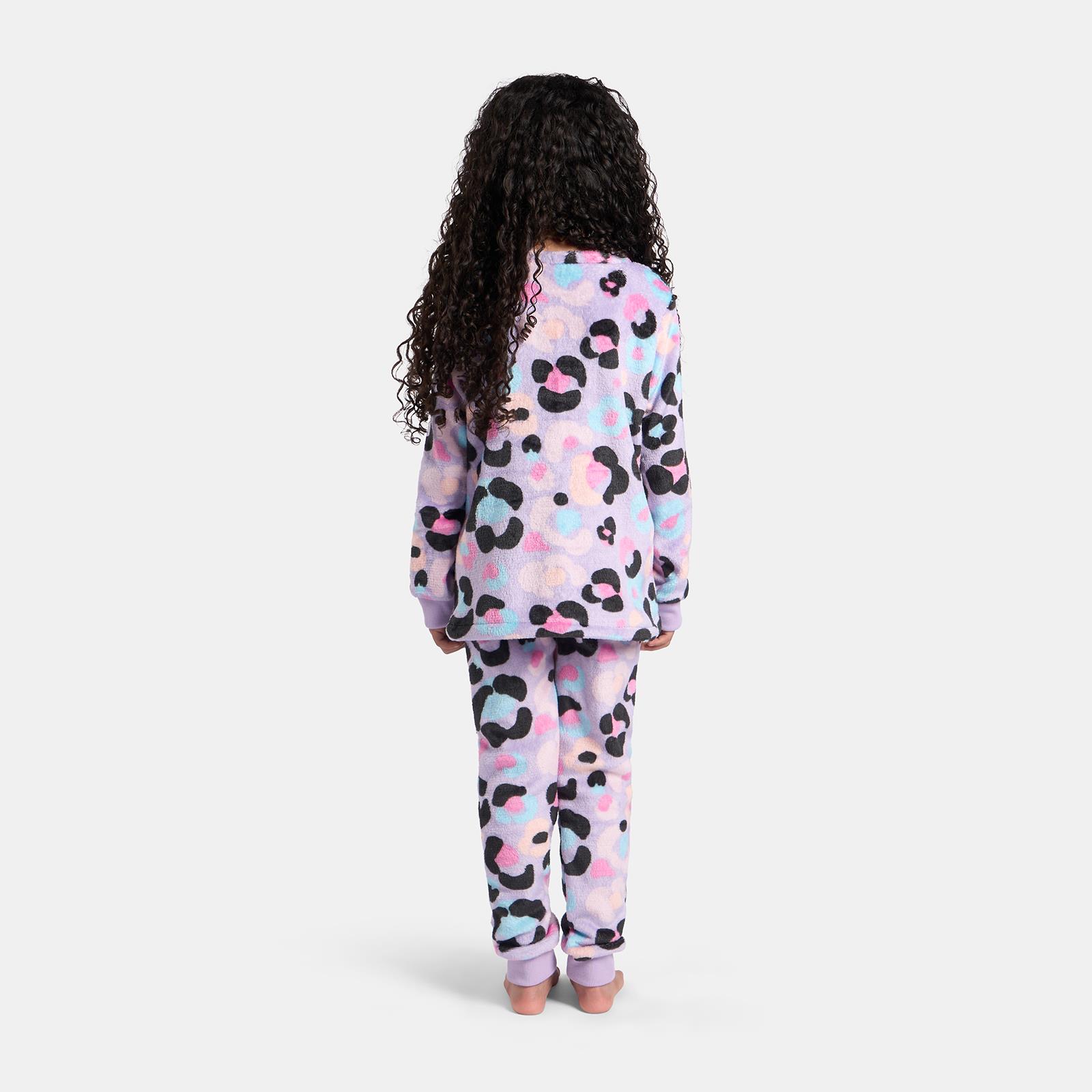OHS Print Pyjama Set Pull Over Soft Fleece Kids Winter Loungewear Nightwear