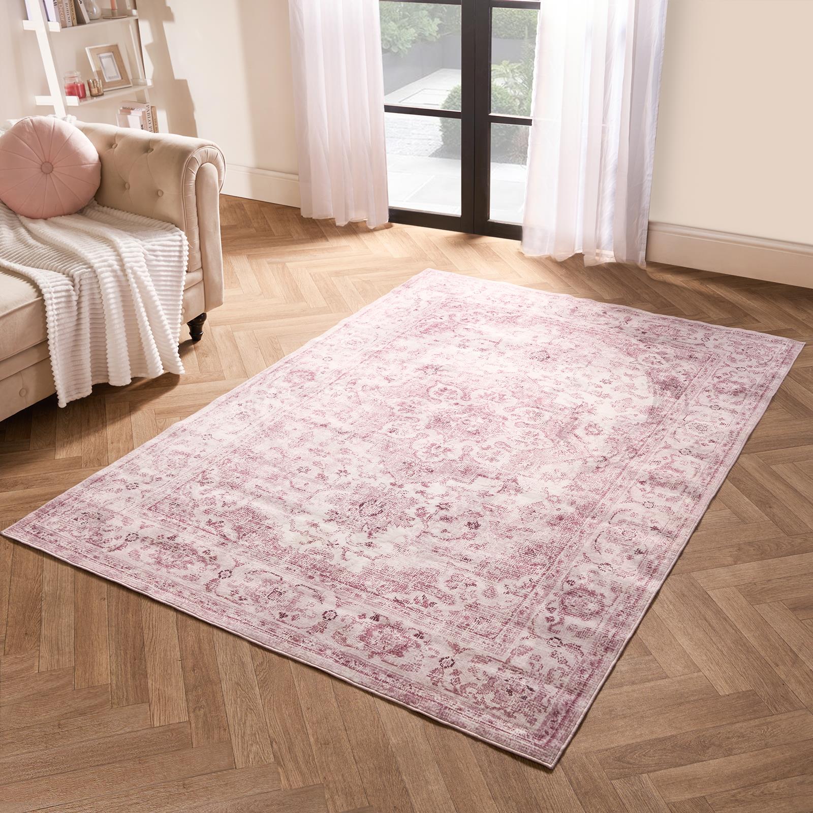 Washable Rug Vintage Living Room Bedroom Decor Non Slip Runners Soft Carpet Mat - Picture 10 of 29