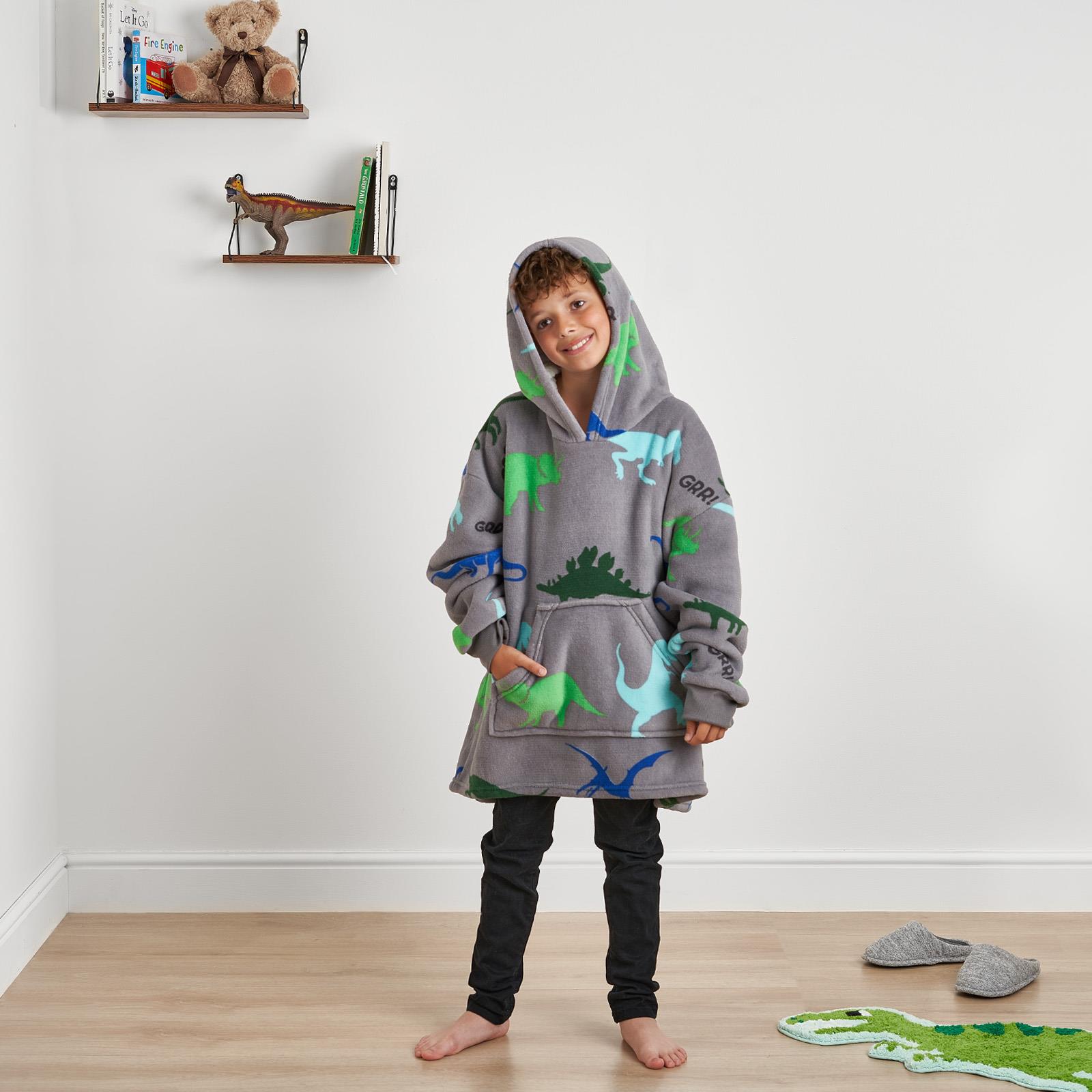 Kids Hoodie Blanket Oversized Sherpa Fleece Jumper Sweatshirt Soft Warm Throw - Picture 28 of 169