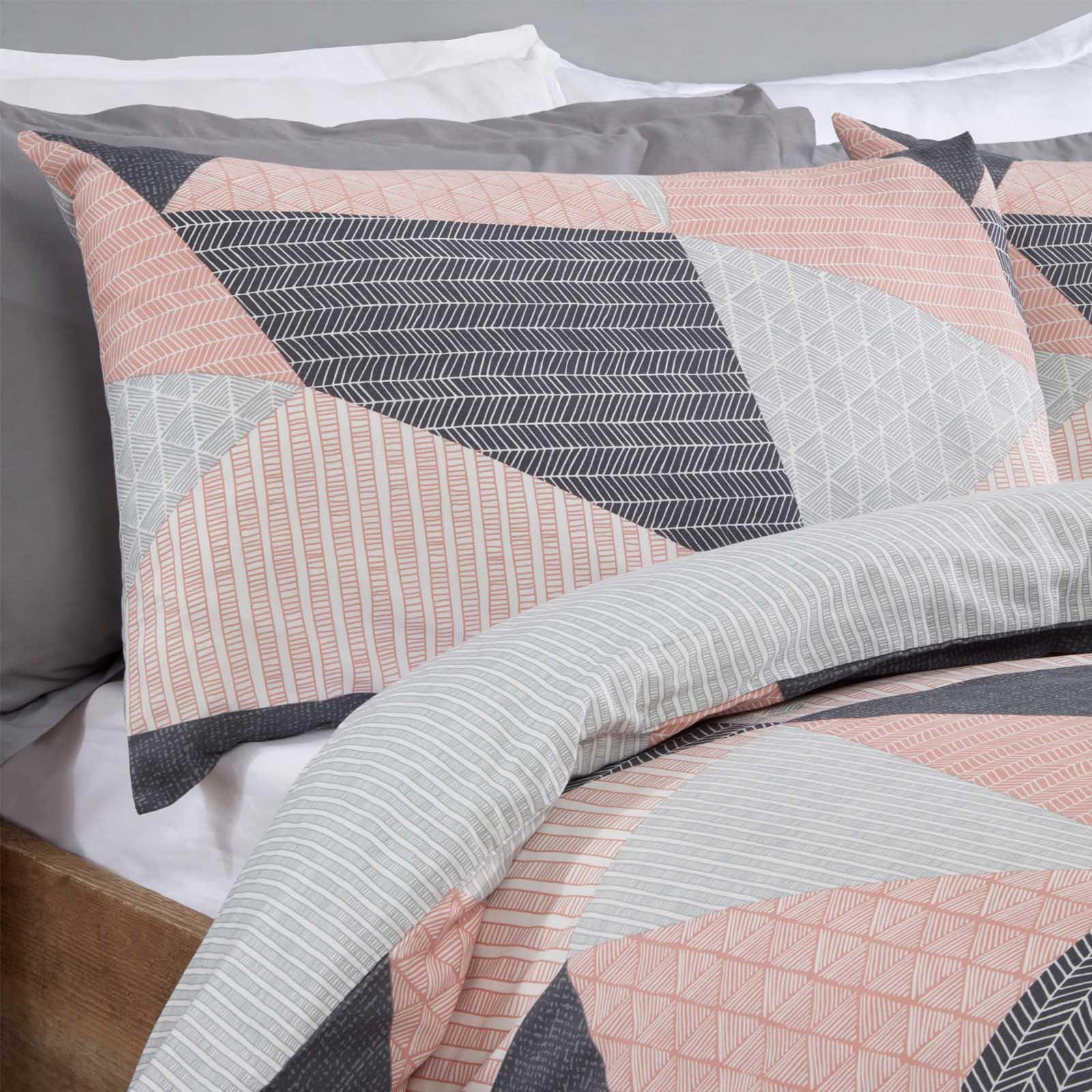 Dreamscene Stripe Geometric Duvet Cover with Pillowcase Bedding Set