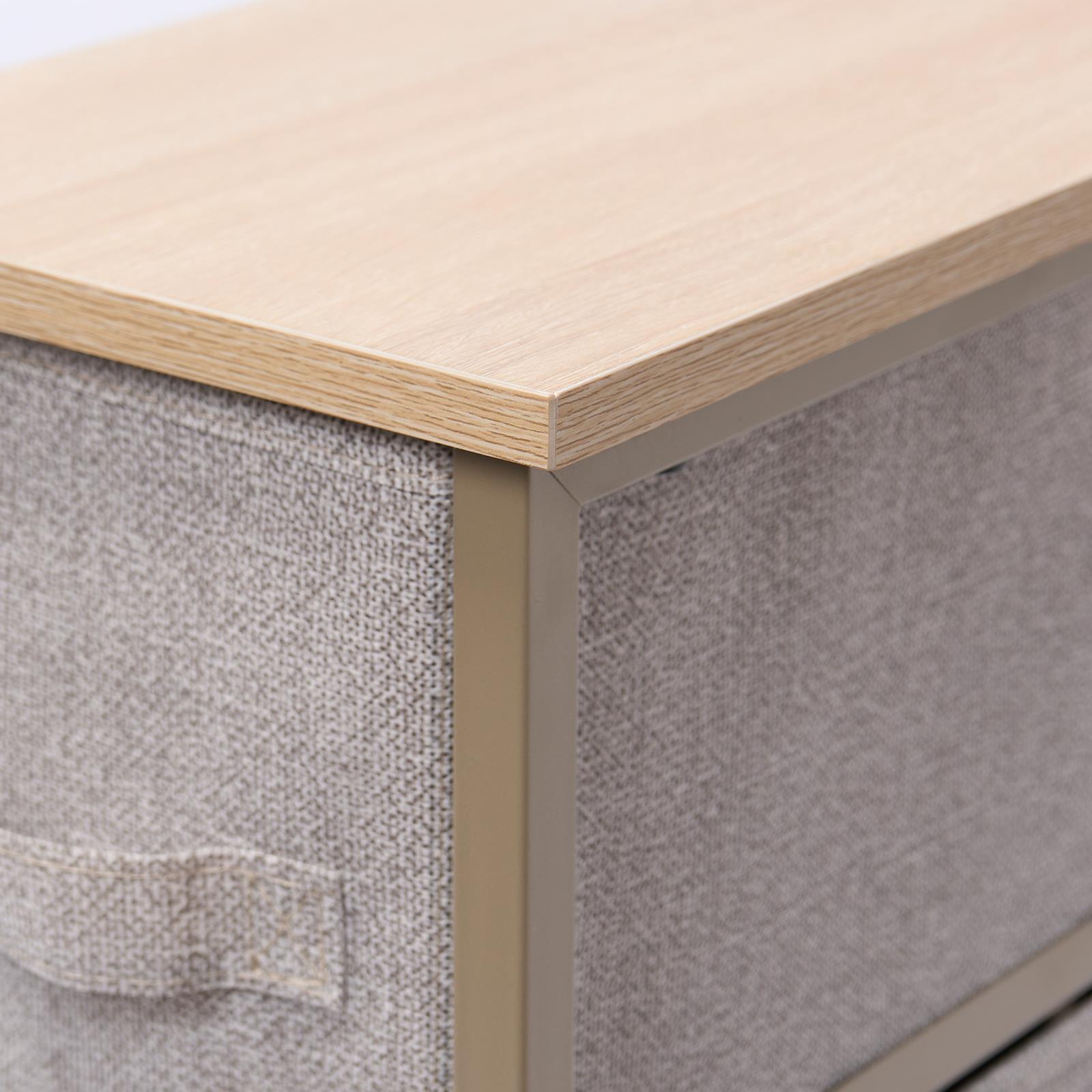 Narrow 4 Drawer Storage Cabinet Bedside Table Unit Clothes Home Fabric Organiser