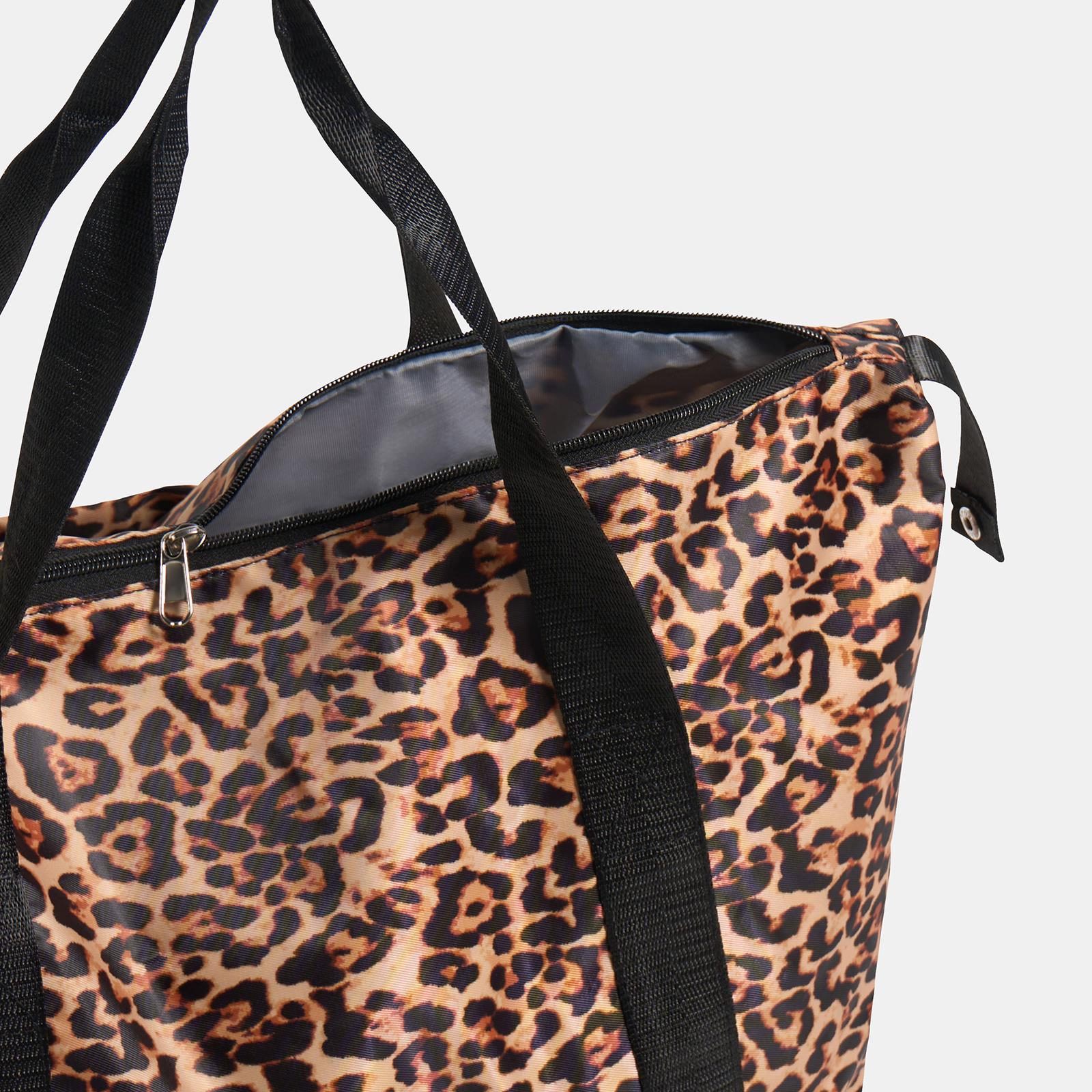OHS Leopard Weekend Travel Bag Expandable Shoe Compartment Cabin Gym Duffel