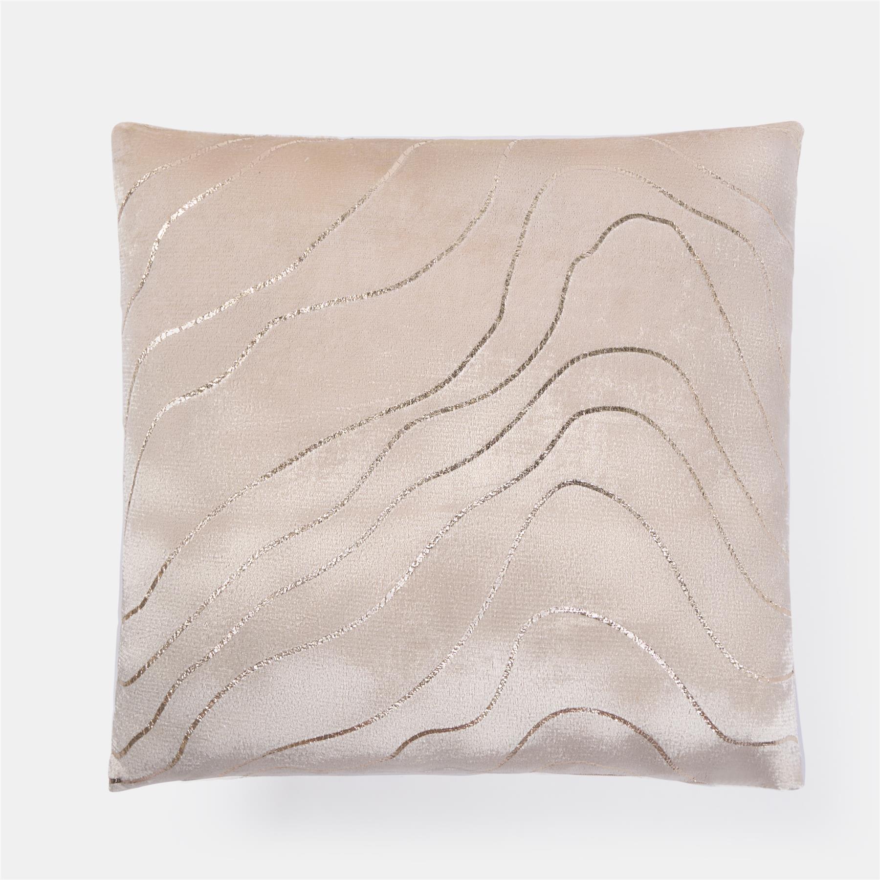 Velvet Cushion Covers Metallic Wave 2/4 Pack of Filled Plump Pads Home Decor Set