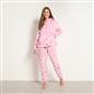 OHS Bow Print Loungewear Set Winter Sherpa Nightwear 2-Piece Hoodie Jogger Gift