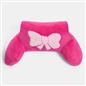 OHS Embroidered Bow Cuddle Cushion Teddy Fleece Reading Pillow with Arms