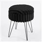 OHS Faux Fur Stool Hairpin Ribbed Fleece Round Vanity Seat Foot Rest Chair