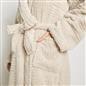 OHS Tufted Dressing Gown Soft Fleece Robe Thermal Bathrobe Hooded Loungewear