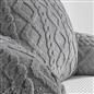 OHS Cable Knit Bolster Cuddle Cushion Fleece Back Support Filled Reading Pillow