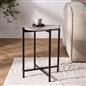 OHS Round Side Table Coffee End Tables with Metal Frame Decorative Nightstand