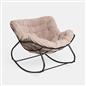 OHS Rocking Chair Ribbed or Smooth Faux Fur Upholstered Metal Frame Cushioned