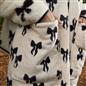 OHS Bows Pocket Scarf Coral Fleece Sherpa Lined Thermal Winter Wrap Hand Warmer