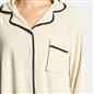 OHS Piped Edge Pyjama Set Button Through Fleece Womens Loungewear Nightwear Pjs